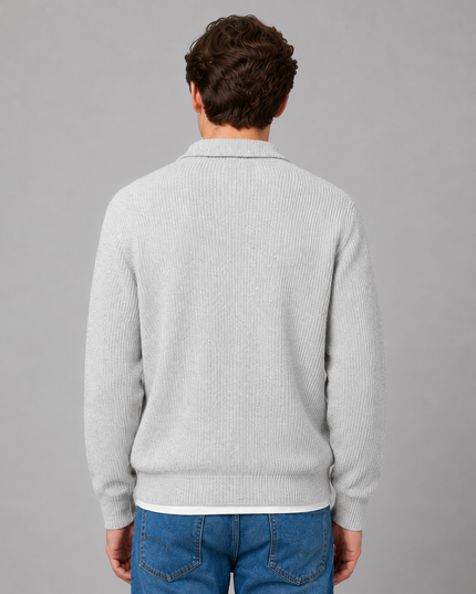 メンズ スリーボタン クラシック衿 ポロニット