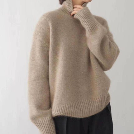 レディース カシミヤ オーバーサイズ タートルネック