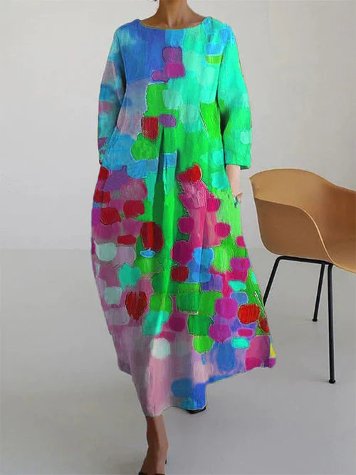 レディースコットン花柄フレアシルエットサマーワンピース