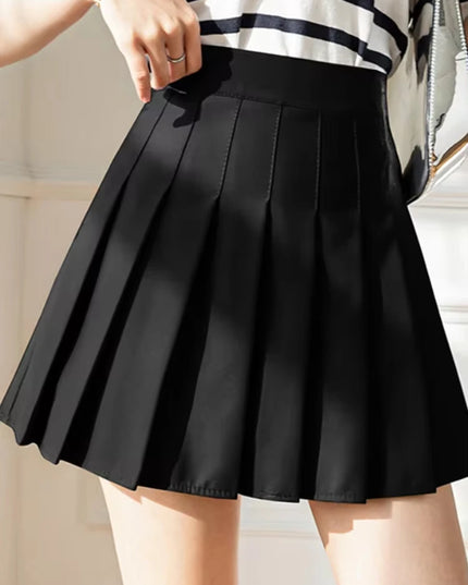 レディース 制服風 ハイウエスト プリーツミニスカート