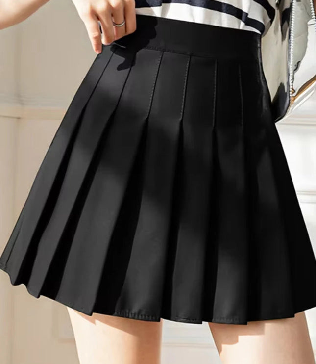 レディース 制服風 ハイウエスト プリーツミニスカート
