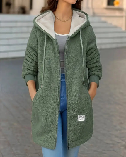 レディース フード付き ロング ボアコート