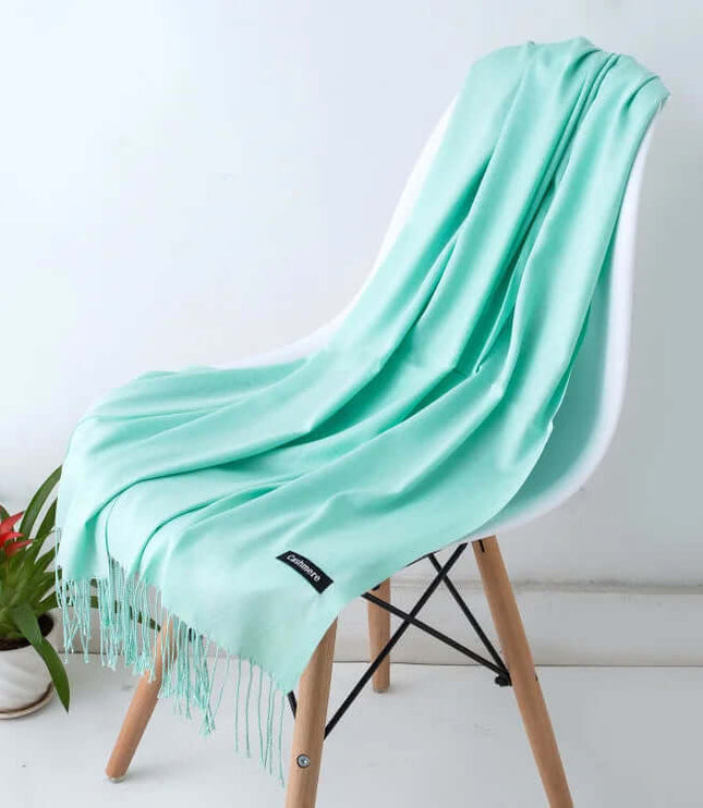 レディース ロング フリンジ カシミヤマフラー