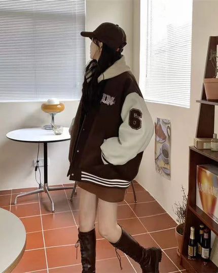 レディース オーバーサイズ 配色 スタジャン