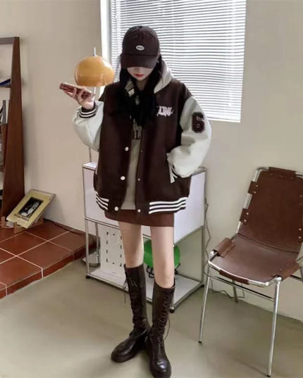 レディース オーバーサイズ 配色 スタジャン