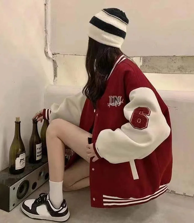 レディース オーバーサイズ 配色 スタジャン