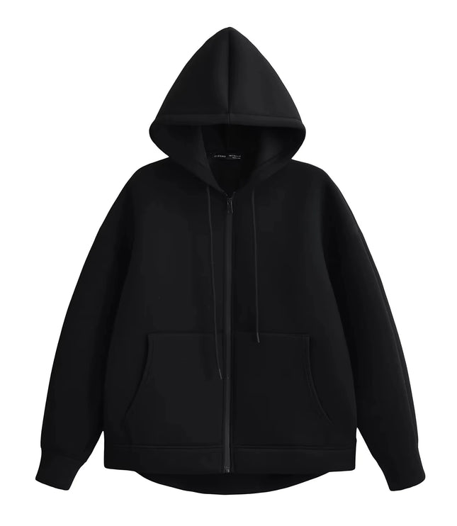 レディース オーバーサイズ ジップアップ フード付きジャケット